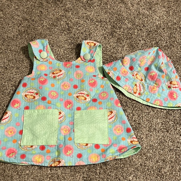 Homemade Strawberry Shortcake Dress and hat set - Picture 1 of 10